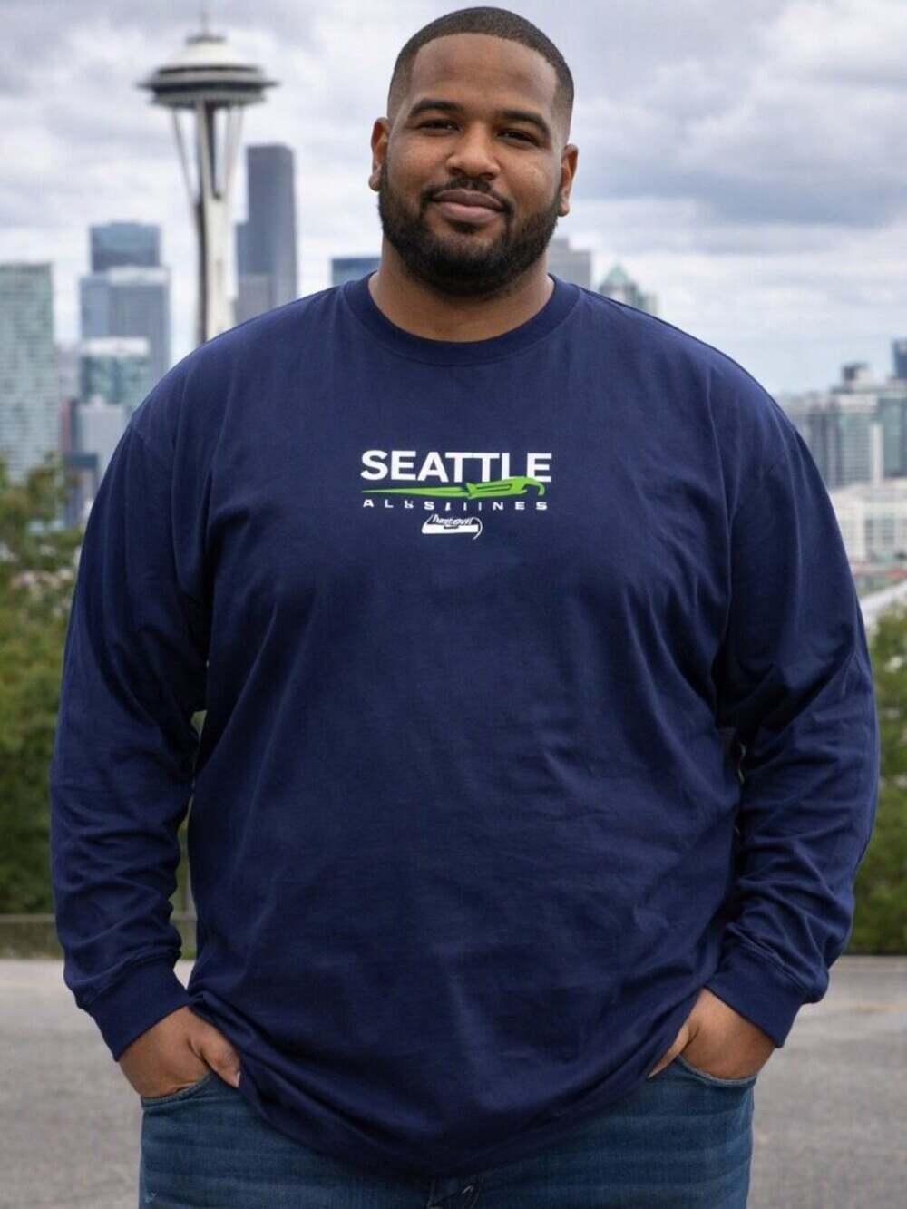 NFL Team Seattle Seahawks Heavy Weight Long Sleeve Shirt Size 2X NWT